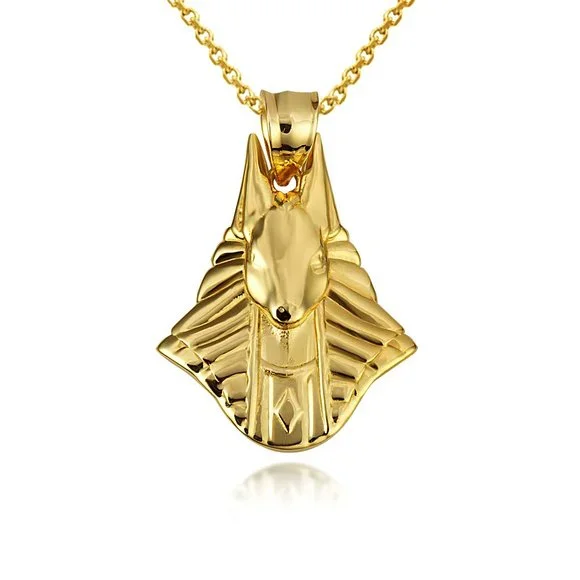 Egyptian Goddess Solid Gold Egyptian Pendant 14K Solid Gold